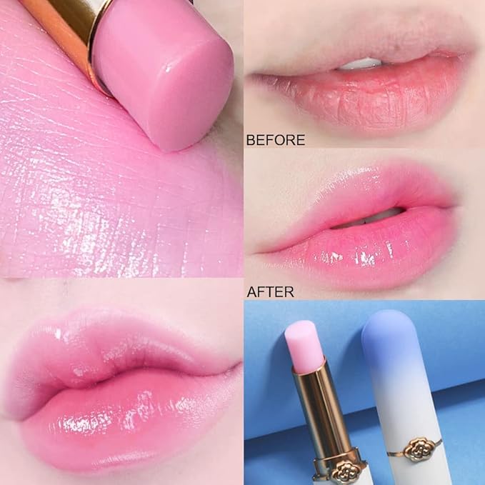 BINGBRUSH 2 Pcs Blueberry Color Changing Lipstick Queen,PH Mood Long Lasting Labiales Lip Gloss Lip Balm Tinted Magic Lip Stain Makeup Lipstick Set for Women