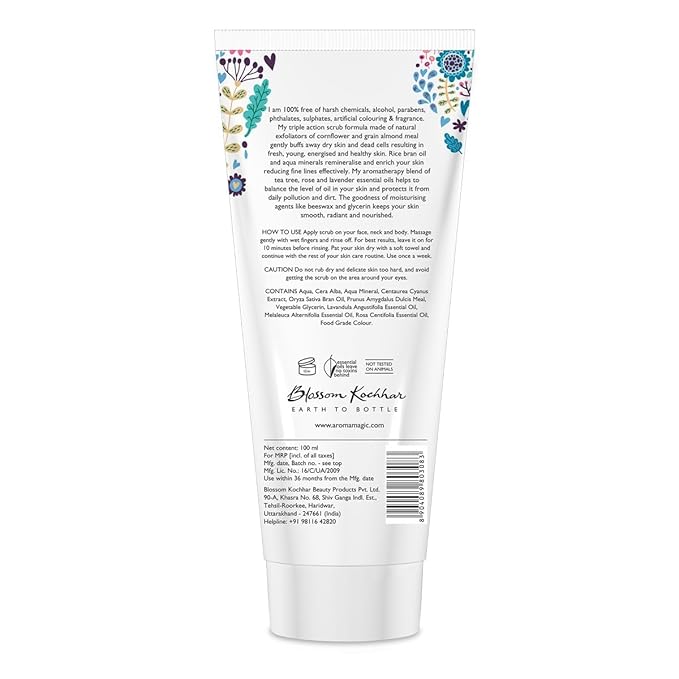 Aroma Magic Mineral Glow Face Scrub | Dead Skin Exfoliator | Deep Moisturizing Facial Scrub | Provides Soft, Supple & Hydrated Skin | 3.38 Fl Oz (100ml)
