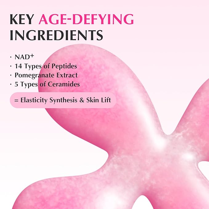 EQQUALBERRY NAD+ Peptide Boosting Serum – Niacinamide 2% + 14 Peptides + Vegan Collagen Anti-Aging Korean Skincare Face & Neck & Body Serum | Firming & Lifting Pink Serum (1.01oz / 30ml)
