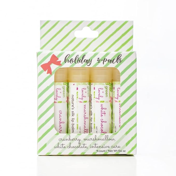 Nature's Silk Lip Balm, Organic (Holiday 4-pack Variety)