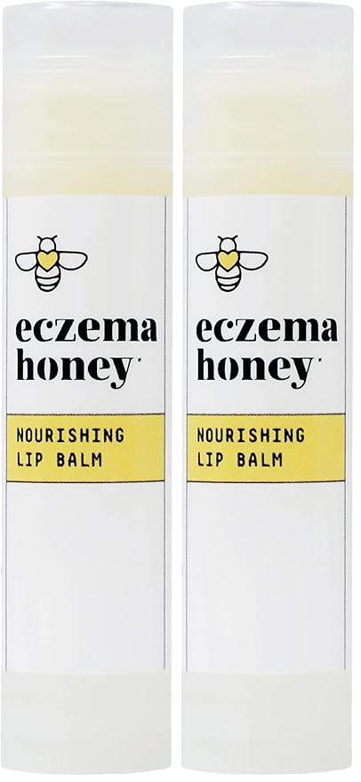 ECZEMA HONEY Nourishing Lip Balm - Organic Chapstick for Sensitive Skin - Daily Lip Moisturizer for Very Dry Lips - Mango Butter & Honey Lip Balm - Natural Lip Care Products (1 Ct) (Pack of 2)