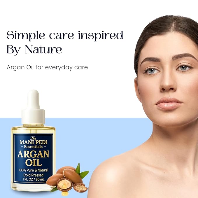 TMPE Argan Oil for Hair & Skin – 100% Pure Cold-Pressed Argan Oil, Lightweight Non-Greasy Hair Oil for Dry Damaged Hair, Face & Body Moisturizing Oil, Daily Use – 1 fl oz