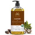 AVD Organics Castor Oil 236 ML– 100% Pure USDA Certified Organic Castor Oil for Hair Growth Big Bottle with Pump (8 oz)
