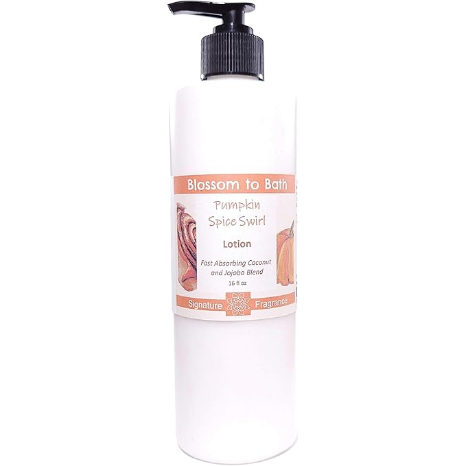 Blossom to Bath Pumpkin Spice Swirl Lotion (16 ounce) - Phthalate Free Fragrance - Absorbs Quickly with a Warm Spicy Vanilla Scent