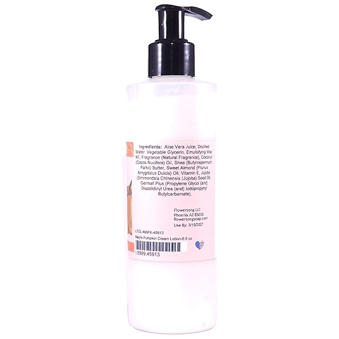 Blossom to Bath Maple Pumpkin Cream Lotion (8 Ounce) - Natural Fragrance - Absorbs Quickly with a Sweetly Spiced Scent