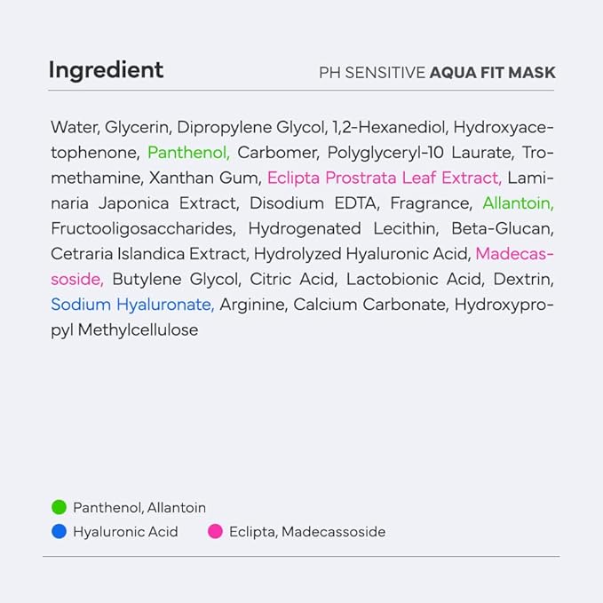 SAM’U PH Sensitive Aqua Fit Face Mask – Hydrating & Soothing Vegan Sheet Mask with Hyaluronic Acid and Panthenol, Bamboo Fiber, Travel-Friendly Korean Skincare (5 Sheets)