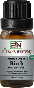 Birch Essential Oil, USDA Certified Organic, 100% Pure Undiluted, Aromatherapy Oil for Diffuser, Hair & Skin Care