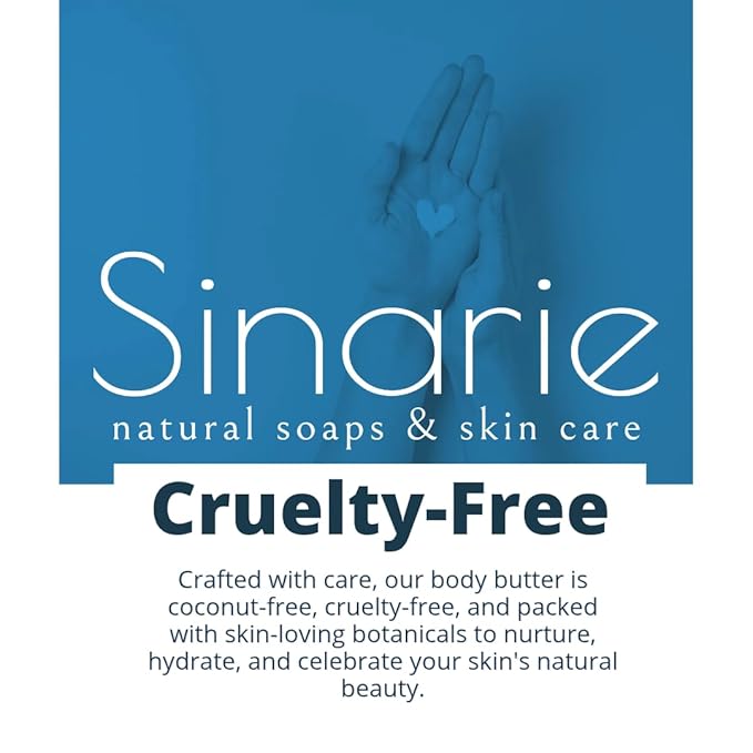 Sinarie Coconut-Free Body Butter – Ultra-Nourishing Moisturizer with Mango Butter, Avocado Oil & Jojoba Oil – Hydrating & Non-Greasy Lotion for Sensitive Skin (8 oz., Valor)