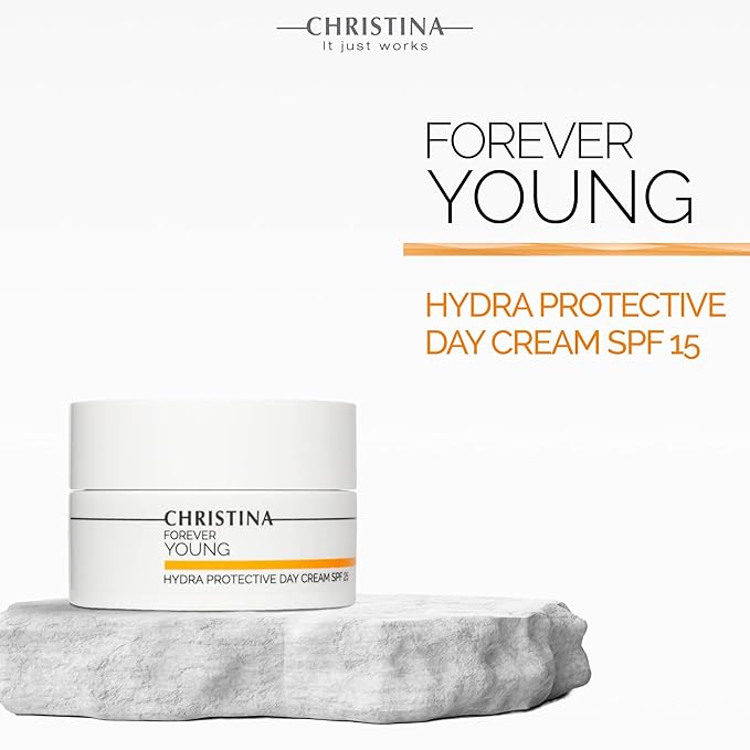 Christina Forever Young Hydra Protective Day Cream SPF 25-50ml - UVA/UVB, Non-Comedogenic and Lightweight Face Moisturizer with Sunscreen for Combination, Dry, Normal, Oily & Sensitive Skin