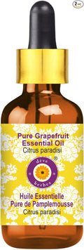 Deve Herbes Pure Grapefruit Essential Oil (Citrus paradisi) with Glass Dropper Steam Distilled 50ml (1.69 oz)