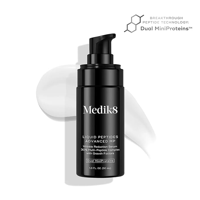 Medik8 Liquid Peptides Advanced MP - Peptide Serum - Face Serum for Wrinkle Reduction - Hydrating and Supports Collagen, Hyaluronic Acid - 1 oz.
