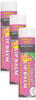 Soothing Touch Lip Balm, Vegan Vanilla Chai, 0.25 Ounce (Pack of 3)