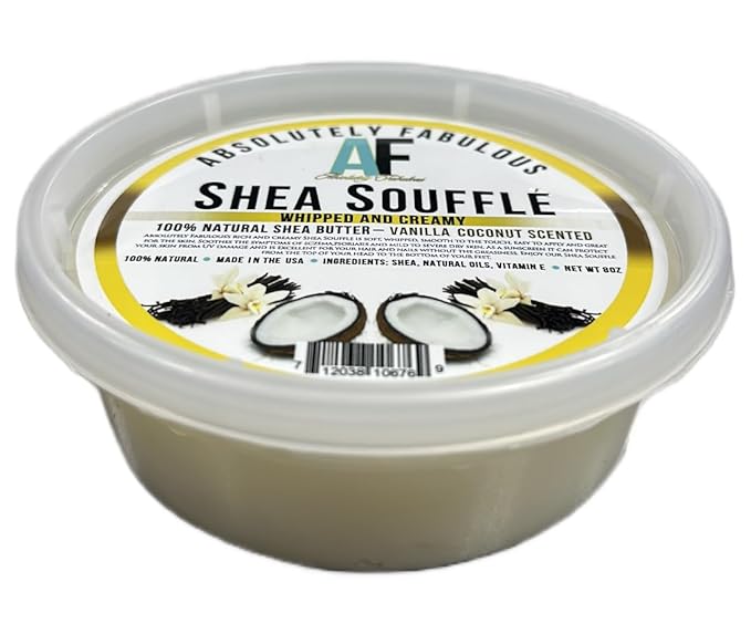 | 100% Whipped Creamy Natural Shea Butter 8oz | Absolutely Fabulous (OS, Vanilla Coconut)