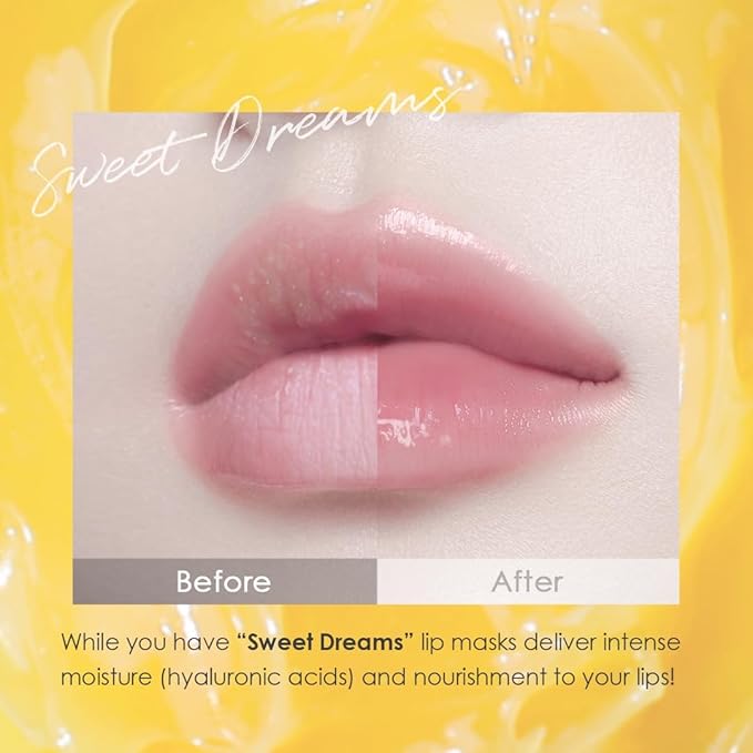 glowiest Sweet Dreams Overnight Lip Mask- Nourishing, Plumping and Hydrating Lip Balm | glowiest Sweet Dreams Lip Sleeping Mask | Hyaluronic Acids+Vitamin C+Shea Butter+Antioxidants l Yuzu - 0.7 oz.
