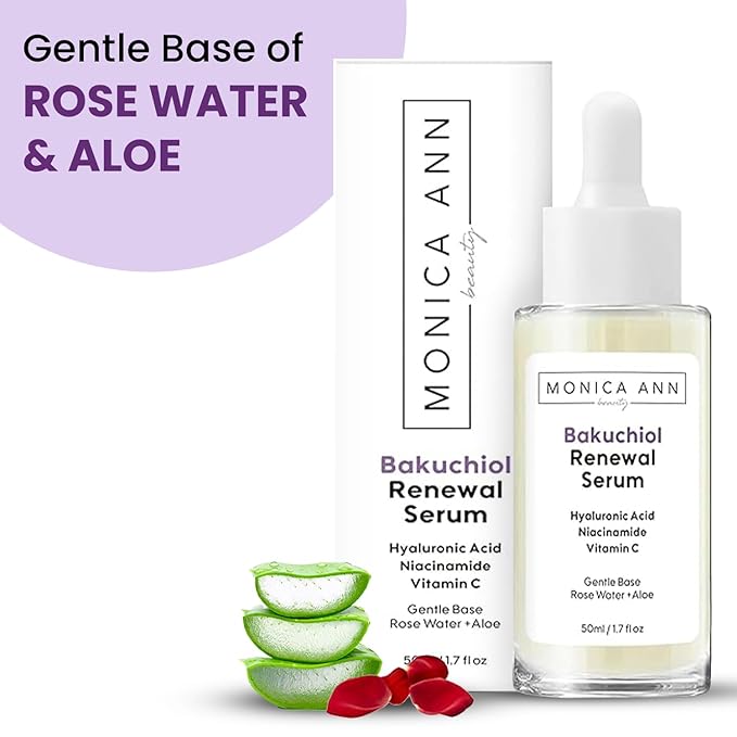 Bakuchiol Serum – Retinol Alternative with Hyaluronic Acid, Niacinamide & Vitamin C – Anti-Aging, Brightening, Hydrating Face Serum for Fine Lines & Wrinkles (1.7 fl oz)