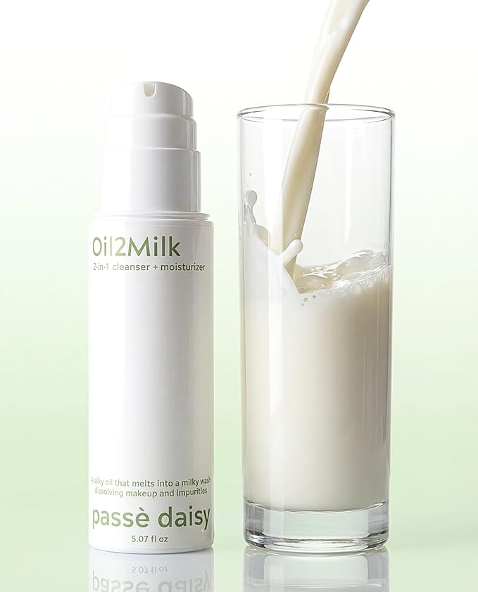 Oil2Milk Cleanser, Rich Cleansing Milk, Lumiere Velvet Makeup Remover, Renewing Gentle Face Cleanser, Calming Wash, 100% Natural Ingredients, For All Skin Types