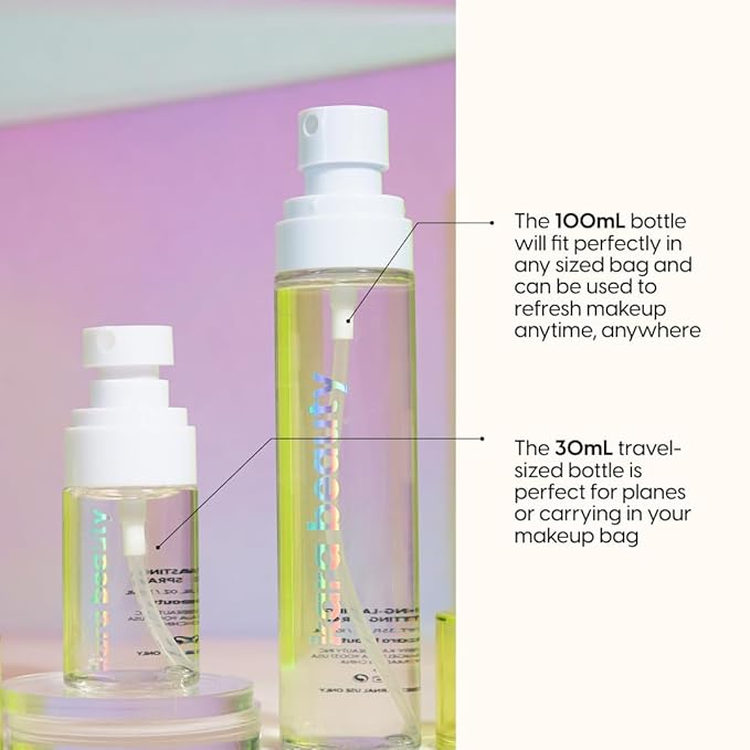 KARA BEAUTY Essentials Long Lasting Setting Spray Travel Size - Lavender Water & Irish Sea Moss - Hydrating Makeup Finishing Mist - Transfer Proof Face Moisturizer & Primer Spray for All Skin Types