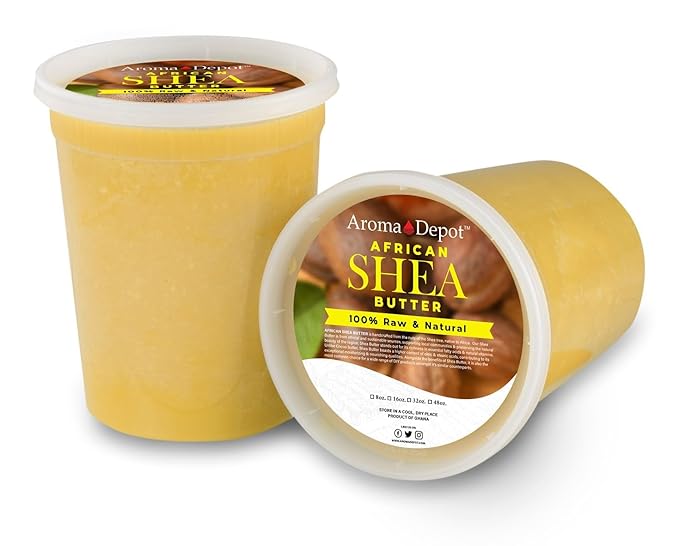 Raw African Shea Butter 32 oz. Container Yellow/GoldGrade A 100% Pure Natural Unrefined Fresh Moisturizing. Ideal for Dry and Cracked Skin. Can be use in Body, Hair and Face. (2 PACK)