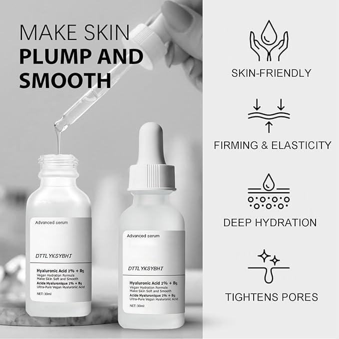 Hyaluronic Acid for Face 2% + Vitamin B5 Serum, Ultra Hydrating & Plumping Face Serum, Anti-Aging Skin Care for Women & Men - Daily Hydration to Smooth Fine Lines and Wrinkles 30ml (2)