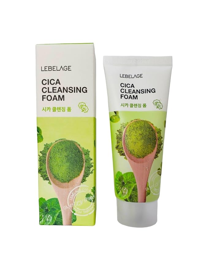 LEBELAGE Korean Cica Facial Cleanser 3.38 oz | Cleansing Foam Face Wash | Low pH Gentle Hydrating Daily Facial Cleanser Sensitive Skin | Deep Cleansing Foaming Cleanser, Pore Care-All Skin Types