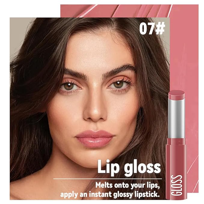1Pc Pale Pink Butter Lipstick Tinted Lip Balm, Shine Moisturizing Plumper Lipstick for Women, Natural Nourishing Hydrating Lip Gloss Stain for Dry Lips, Lightweight Lip Liner Care Vegan Makeup