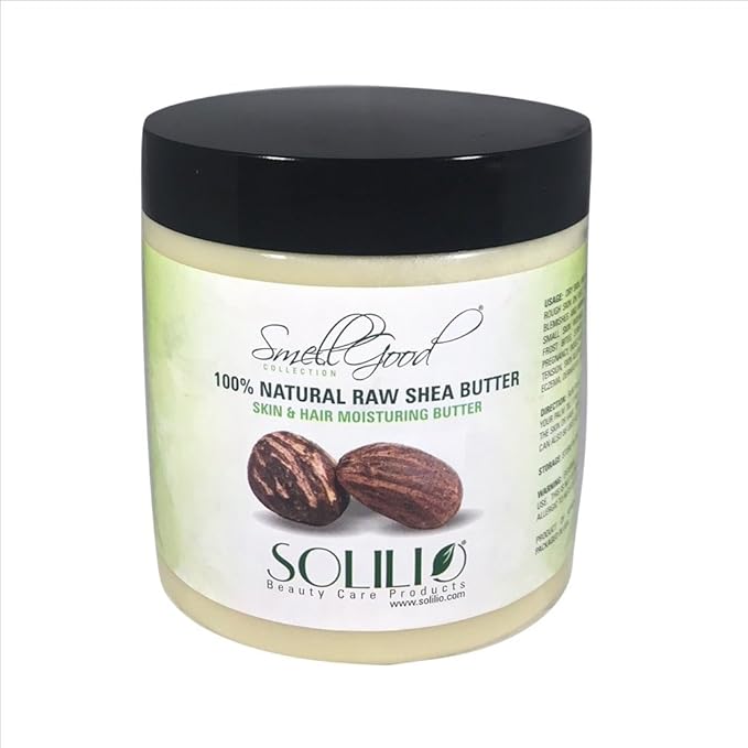 SmellGood - Pure Unrefined Shea Butter, totally natural and organic, Ivory color, packed in 16 oz Jar, 40 Units Box Deal
