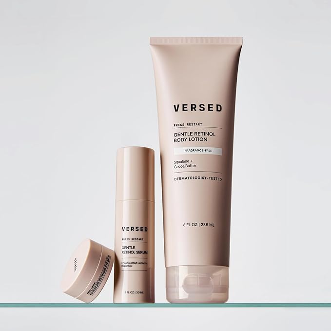 Versed Press Restart Gentle Retinol Serum - Bakuchiol Anti-Aging for Even Skin Tone, Fine Lines and Wrinkles for Sensitive Skin (Press Restart Retinol Serum - 1 Fl Oz (Pack of 1))