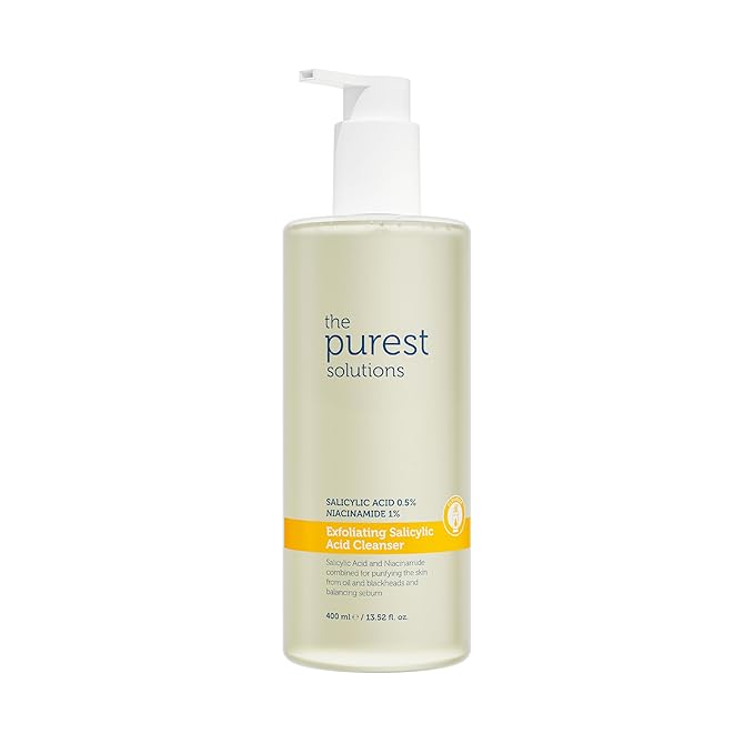 The Purest Solutions Salicylic Acid Clarifying Cleanser Gel for Oily & Combination Skin, Deep Cleansing Face Wash with Niacinamide & Green Tea, Blackhead & Pore Cleansing, 400 ml