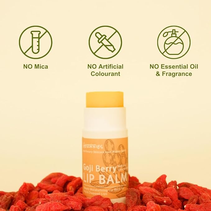 Goji Berry Lip Balm – Deep Hydration for Dry, Cracked, Chapped Lips – Unscented, Plant-Based, Fragrance-Free Lip Moisturizer with Goji Berry Extract – Safe for Kids & Adults with Sensitive Lips (0.17 oz)