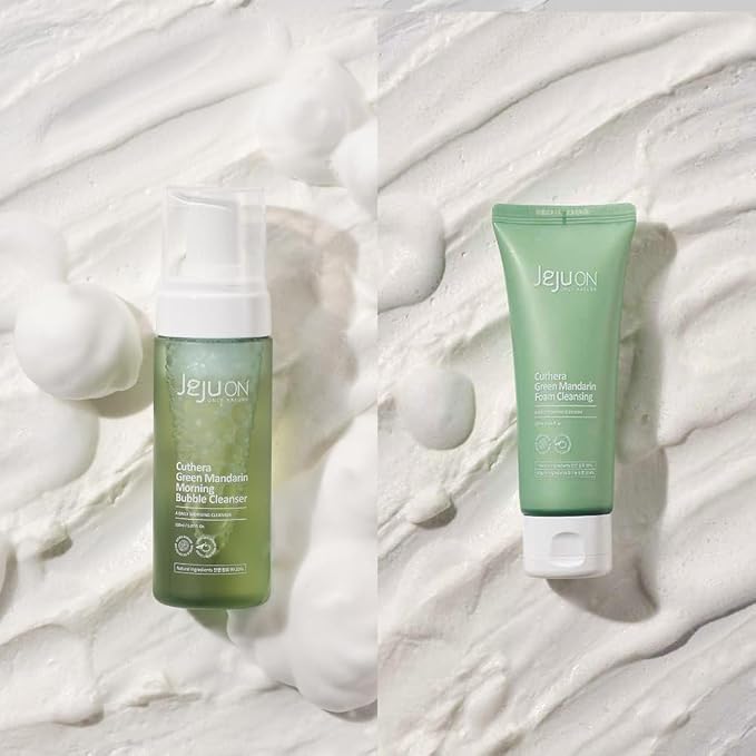 Cuthera Green Mandarine Cleansing Foam Duo SET, Vegan Natural Skincare Cleanser, Hydrating, Pore care, Moisturizing, Skin Calming, Exfoliation Care, Waste Care, Korea Beauty