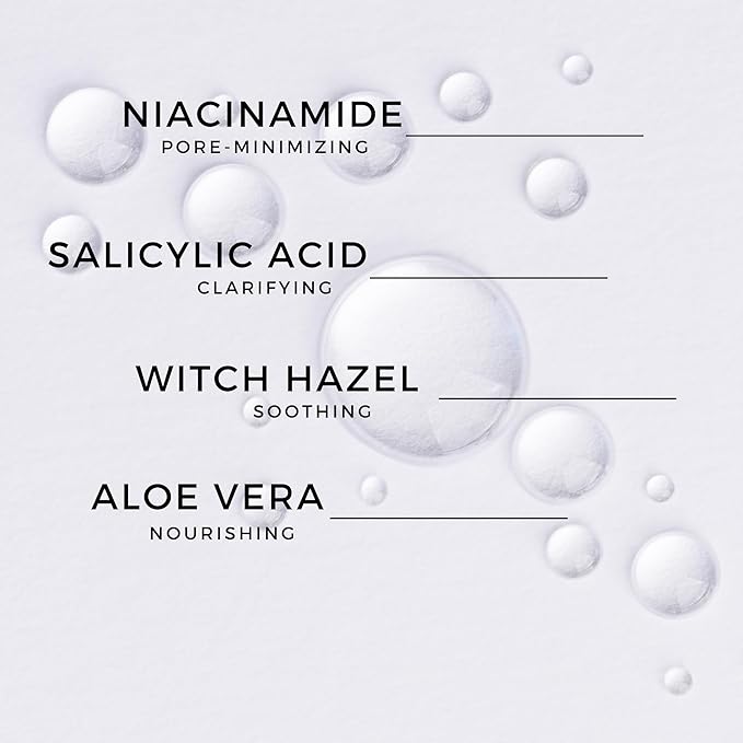 Niacinamide Toner - Clarifying, Firming, and Alcohol-Free Formula with Salicylic Acid, Witch Hazel, and White Willow Diminishes Sebum Production, and Unclogs Pores - 6.7 oz by Georgette Klinger