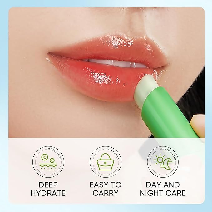 Sadoer Aloe Vera Lip Balm Chapstick, Ultra Hydrating Plant-Based Formula for Soft Lips, 98% Natural Moisturizer, Long-Lasting Nourishment for Dry & Sensitive Lips（1PCS）
