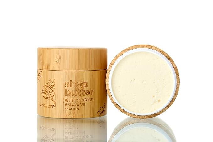 Raw Shea Butter with Coconut & Olive Oil (Vanilla & Coconut scent). 100% Natural Ghana Shea Butter whipped for Dry Skin, Hair & Body - Pure, Handmade, Vegan, Eco-friendly skincare - 100ml