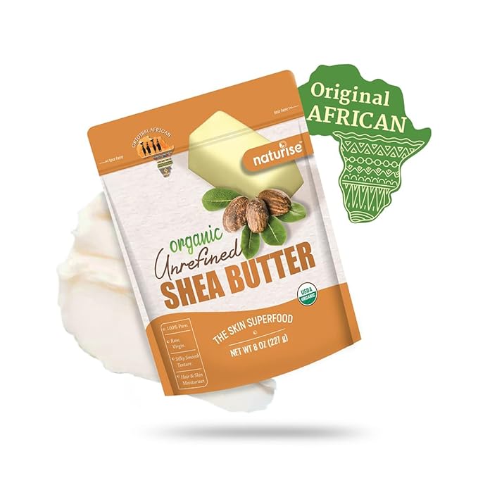 Naturise - African Shea Butter Raw Organic, Pure Shea Butter Raw Organic for Skin and Hair, Shea African Butter Skin Moisturizer, Raw Shea Butter Without Artificial Fillers & GMOs, 8 oz