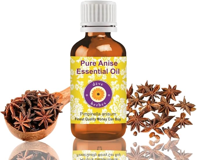 Deve Herbes Pure Anise Essential Oil (Pimpinella anisum) Steam Distilled 15ml (0.50 oz)