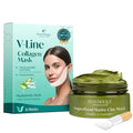 PLANTIFIQUE V-Line Collagen Mask for face 5 PCS | Chin Strap for Women & Men and Korean Skincare Clay Mask – Hydrating Mud Mask with Avocado & Superfoods