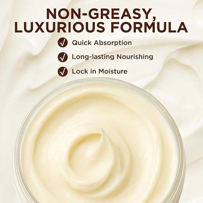Vanilla Body Butter, Shea Body Butter for Women Dry Skin, Natural Vanilla Lotion for Body Care Smell Good-3.4 floz+6.8 floz(100ml+200ml)