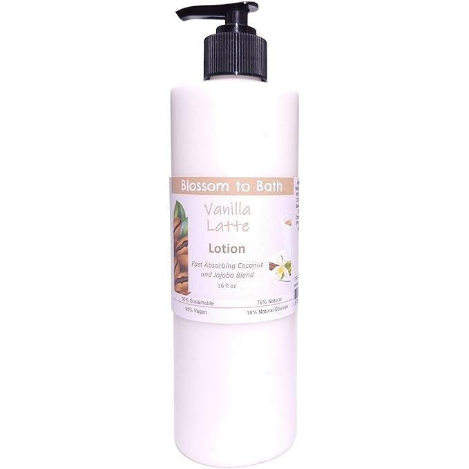 Blossom to Bath Vanilla Latte Lotion (16 ounce) - Phthalate Free Fragrance - Absorbs Quickly with a Deep Vanilla Scent