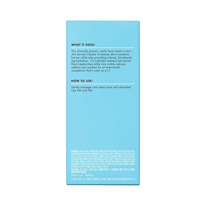 e.l.f. SKIN Holy Hydration! Barrier Goals Cream, Rich Face Moisturizer For Hydrating & Soothing, Helps Visibly Reduce Redness, Vegan & Cruelty-Free