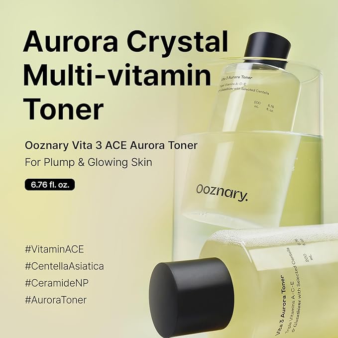 Vita 3 Aurora Toner with Vitamin ACE and Triple Centella and Sea Buckthorn Water for Radiant Glow & Extra Hydration | Korean Skin Care | 6.76 fl.oz 200ml