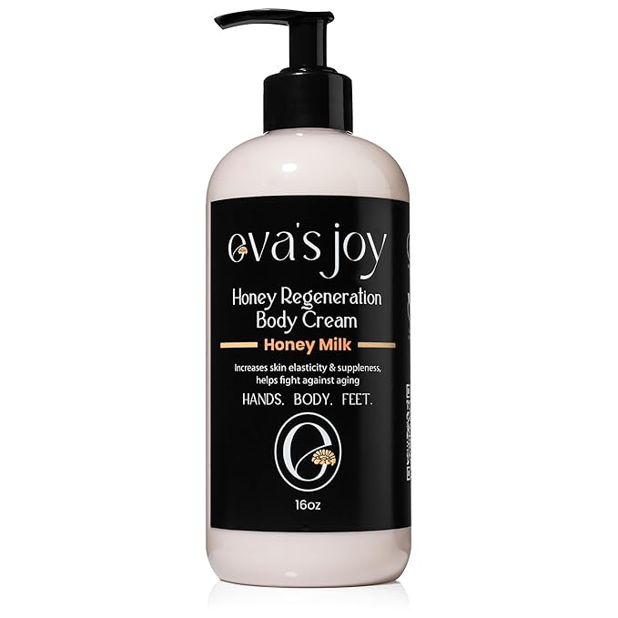 Eva's Joy Honey Milk Regeneration Body Cream, Nourishing Moisturizer for Soft, Glowing Skin, Supports Skin's Natural Health, 16 oz