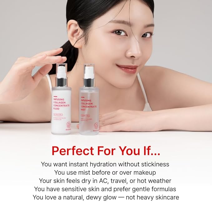 BEAUDIANI Collagen Hydrating Facial Mist, Lightweight Glow Mist for Instant Moisture & Dewy Skin, Makeup-Ready Finish, Korean Skincare for All Skin Types (1.69 fl oz)