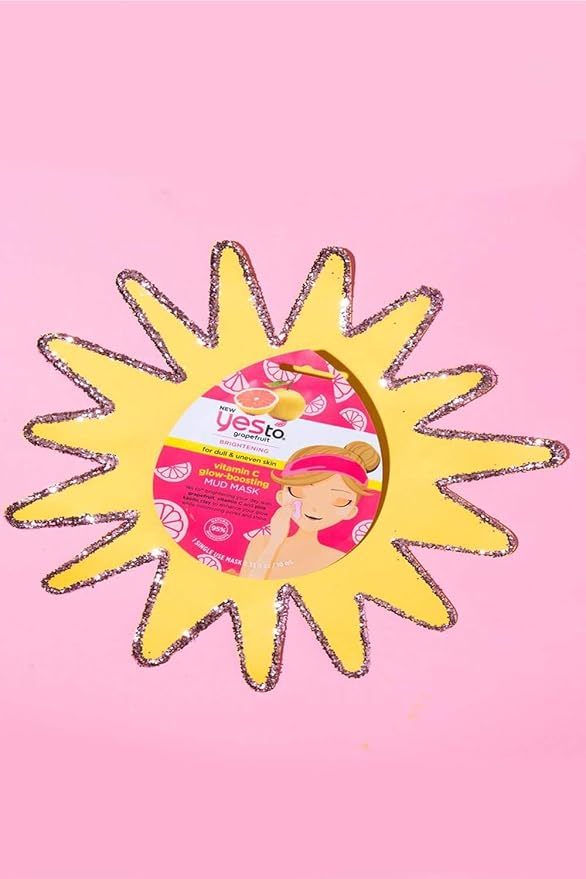 Yes To Grapefruit Detoxifying Brightening Mask, Brightening & Balancing Mask Leaving Your Skin Smooth Radiant & Refreshed, With Antioxidants & Vitamin C, Natural, Vegan & Cruelty Free