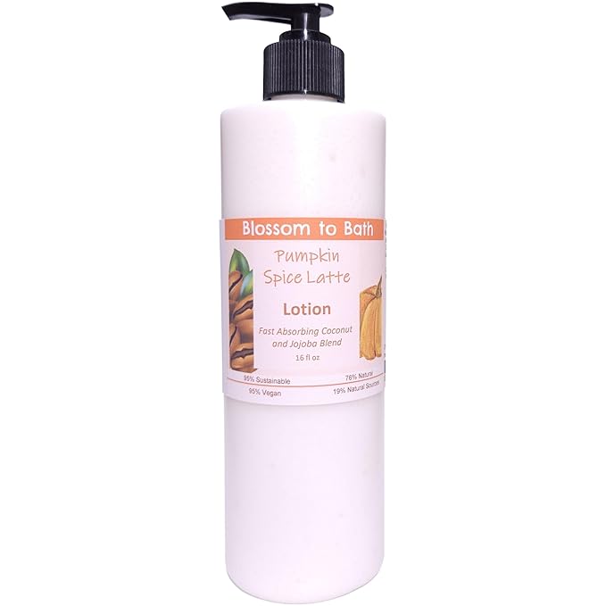 Blossom to Bath Pumpkin Spice Latte Lotion (16 ounce) - Phthalate Free Fragrance - Absorbs Quickly with a Warm Vanilla Spice Scent