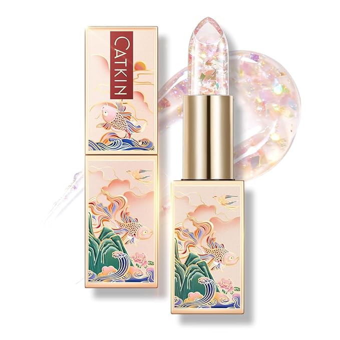 CATKIN Lip Balm Tinted Color Changing Lipstick Ultra Hydrating Lip Moistrurizer Lip Care with Vitamin E Nourishing For Cracked & Dry Lips 0.12 oz C04 Rainbow