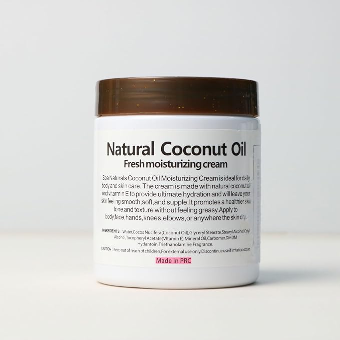 10 Packs X 300 ml Natural Coconut Oil Moisturizing Cream for Face Body Hands, Fast-Absorbing Lotion for Sensitive Skin, Non-Greasy Daily Hydration