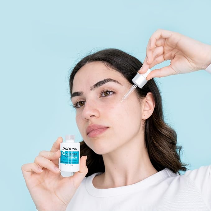 Babaria Collagen Vegan Serum - Serum for Face - Enhances Skin's Radiance - Contains Vitamin B5 and Moisturizing Agents - Improves Facial Looks - 2 pc