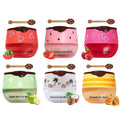 6 PCS Honey Lip Mask, Strawberry & Watermelon & Coconut & Cherry & Apple Lime Lip Sleeping Mask Propolis Moisturizing Lip Balm with Stick, Nourish Repairs And Prevents Chapped Lips (6 Flavors)