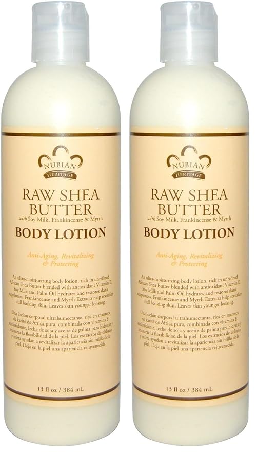 Nubian Heritage Raw Shea Butter Body Lotion, 13 FZ (Pack of 2)