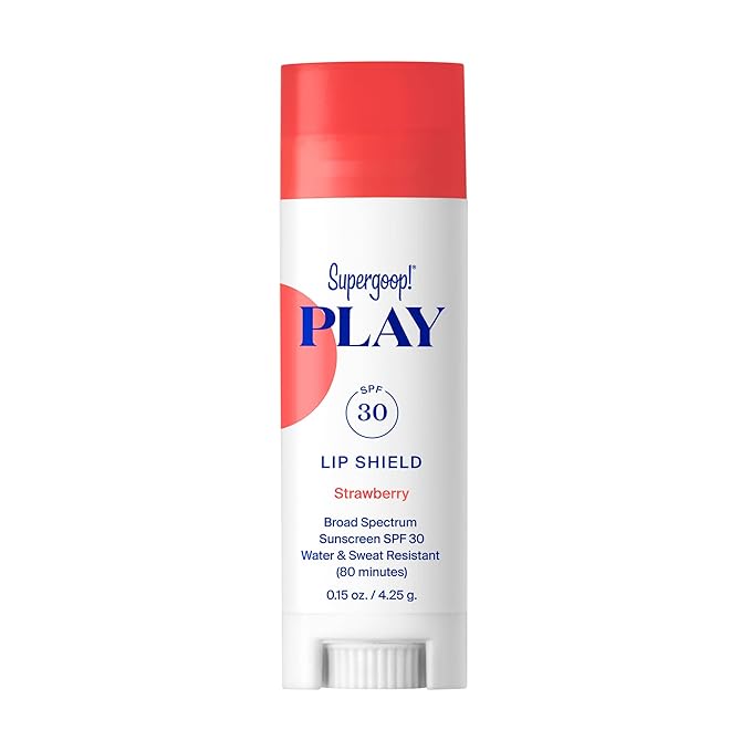 Supergoop! PLAY Lip Shield SPF 30 with Mint, Strawberry & Coconut - 3 Pack - Lip Balm - Moisturizing Treatment For Dry Cracked Lips - Broad Spectrum UV Protection